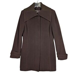 Vintage 80s-90s Pepita Wool Blend Coat Made in Turkey 40 US 8–10‎ Ribbed Collar